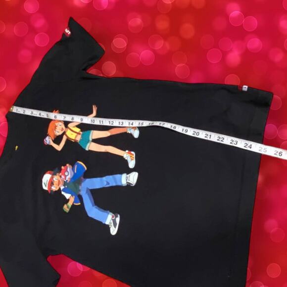 Levis x Pokemon 2021 Collab Kid's Ash Misty Black Vinyl Print Tee Size Large - Picture 3 of 8